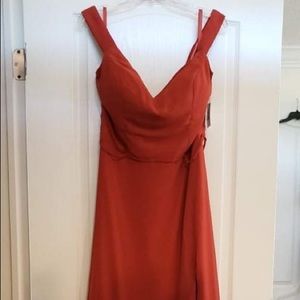 Kennedy Blue cinnamon bridesmaid dress.